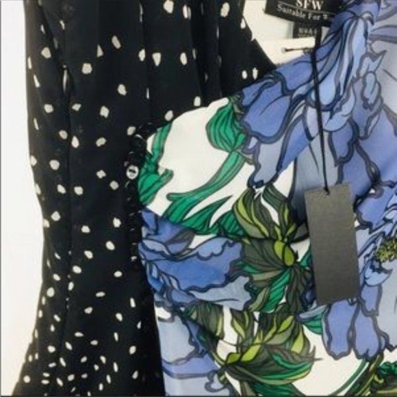 Sfw Periwinkle Black Contrasting Design Sleeveless Midi Length Dress XS - Picture 9 of 11